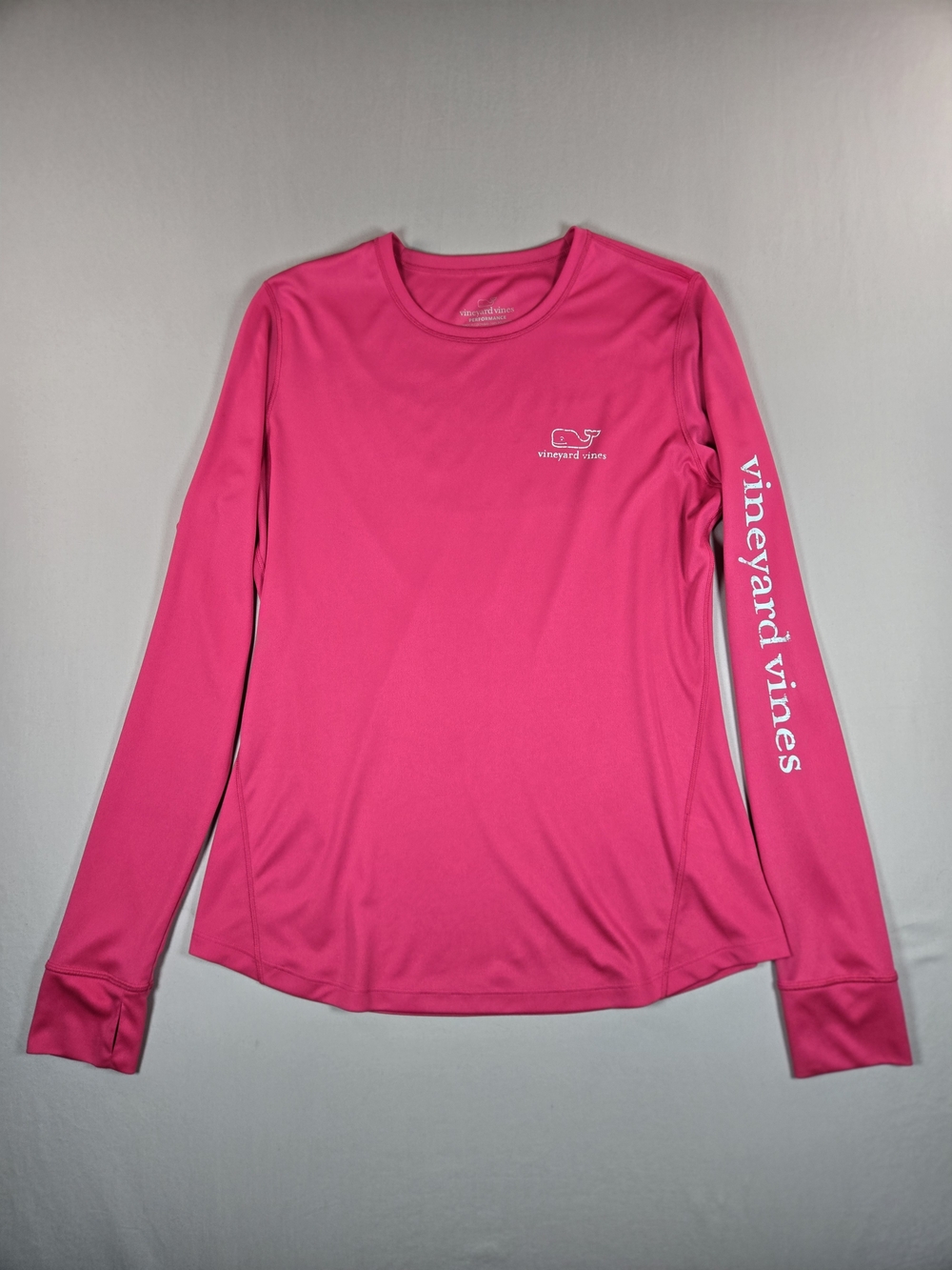 Vineyard Vines Pink Performance Sun Swim Long Sleeve Whale Shirt Size M
